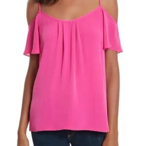 Joie Off the Shoulder Silk Top Hot Pink Size XS